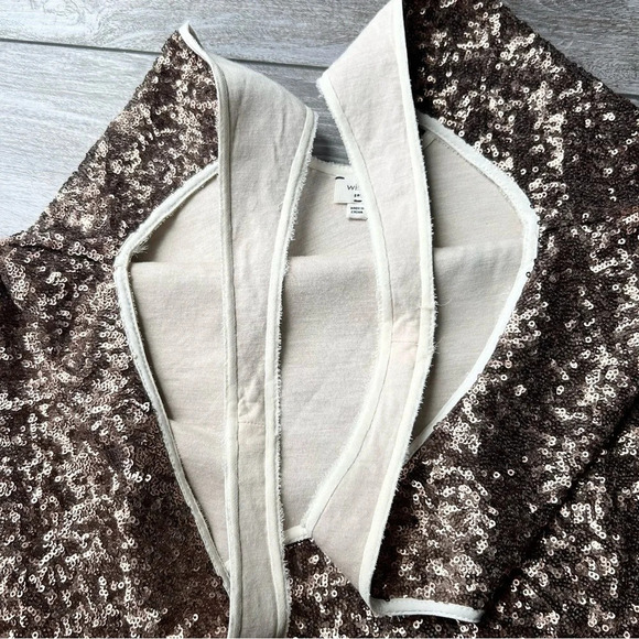 Aritzia Wilfred  Bronze Sequin Silk Trim Tank Dress - Picture 12 of 14